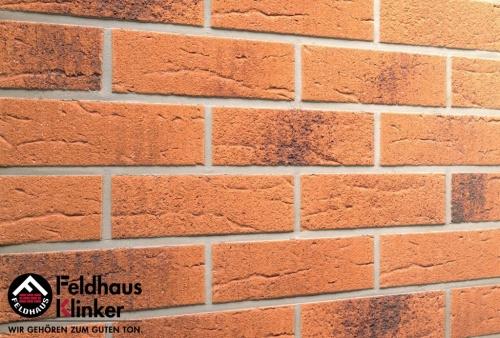 Клинкерная фасадная плитка Feldhaus Klinker R228 terracotta rustico carbo, 240*71*9 мм